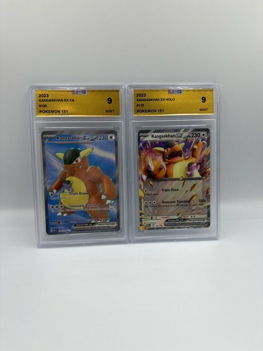 Pokémon - 2 Graded card - KANGASKHAN EX FULL ART & KANGASKHAN EX HOLO -  POKEMON 151 - UCG 9 - Catawiki