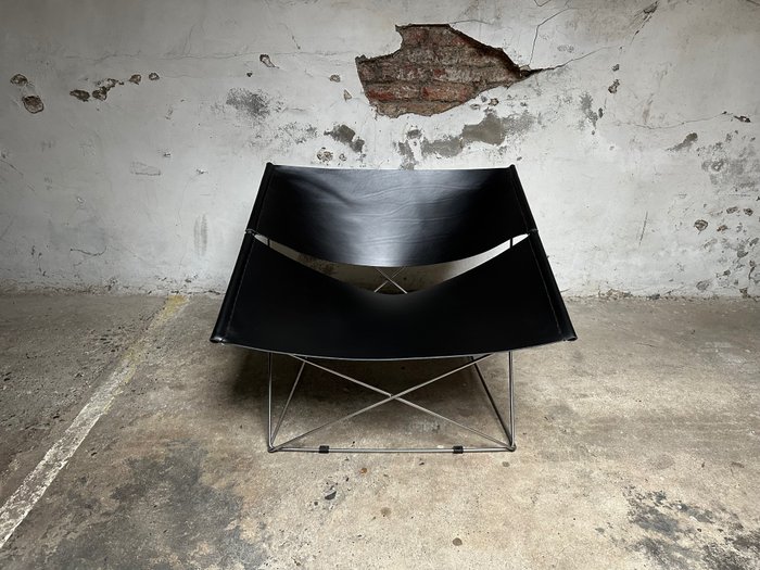 Artifort - Pierre Paulin - 扶手椅子 (1) - F675 - 皮革, 钢材（不锈钢）