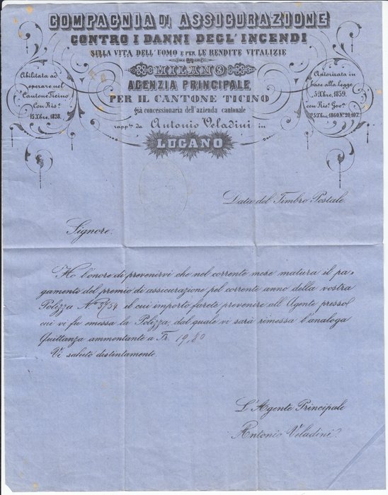 Svizzera 1882 - 2p. Carta fibra Helvetia seduta / Stampato molto bello e raro