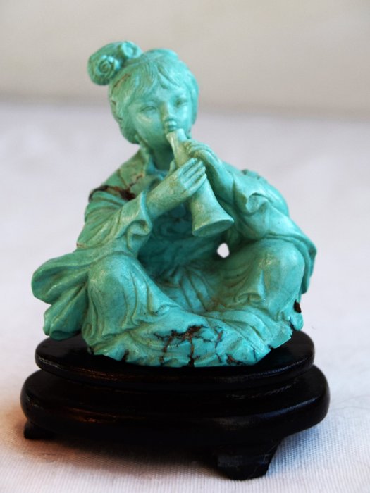 Musicienne en Turquoise Sculptée - Turchese - Cina