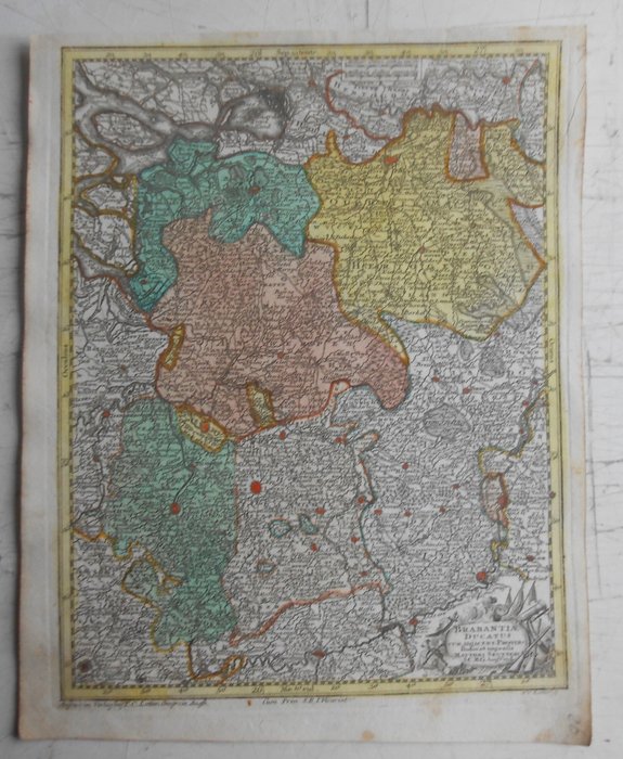Netherlands, Map - Brabant, Flandria; Matthäus Seutter - Brabantiae Ducatus..., Flandiae maximuset pulcherrimus... - 1721-1750