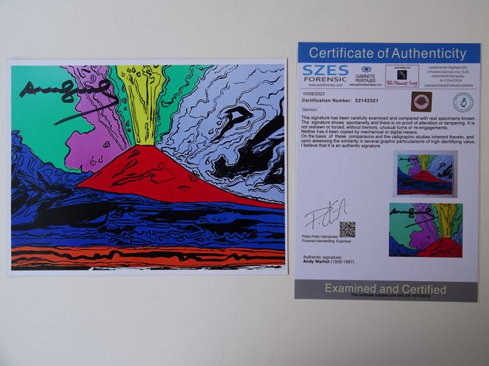 Karte handsigniert (Andy Warhol-Vesuvius) - Postkarte - 1982-1982
