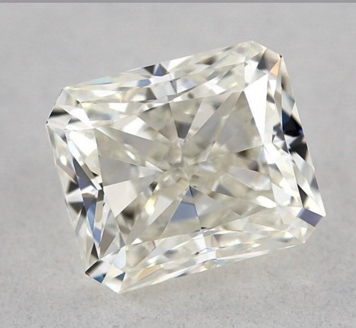 1 pcs 鑽石 - 0.91 ct - 雷地恩型 - I(極微黃、正面看為白色) - 無瑕疵的