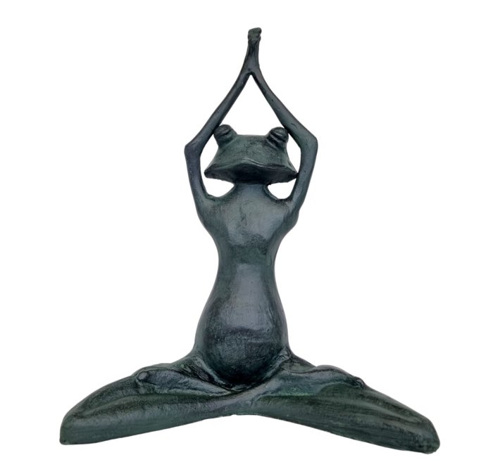 Figurka - Meditating frog - Żelazo (odlew)