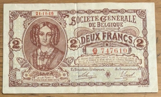 Belgio. - 2 Francs 1915 - Pick 87
