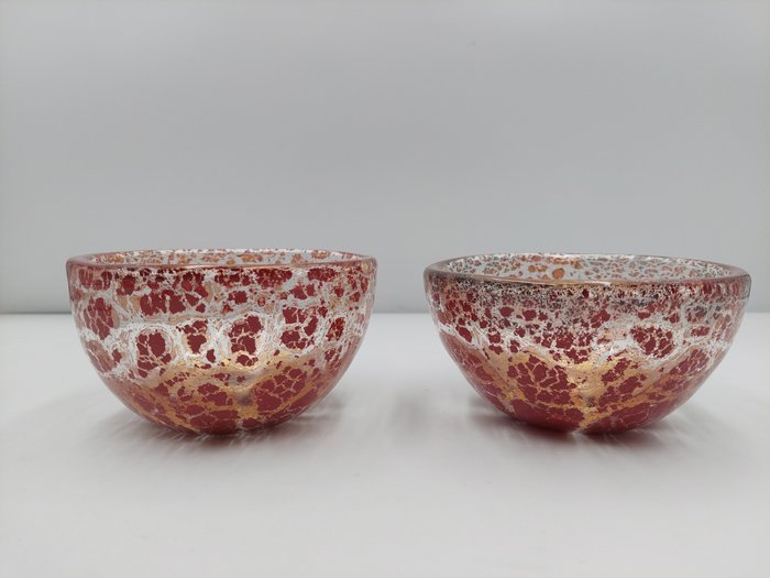 Barovier e Toso Ercole Barovier - Set of bowls (2) - Porpora d'oro - Glass