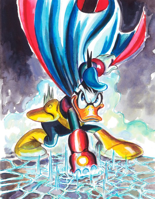 Tony Fernandez - Duck Avenger [Paperinik] - Donald Duck's Alter Ego - Hand Signed - Fine Art Print