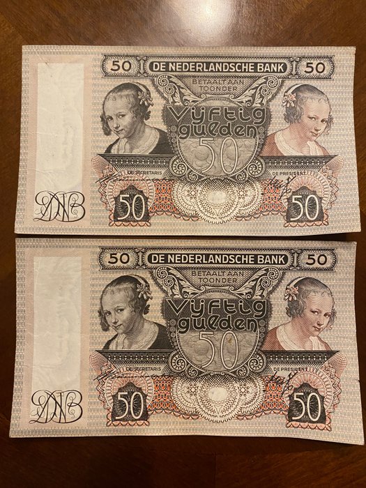 Paesi Bassi. - 2 x 50 Gulden 1941 - Pick 58