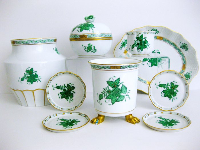 Herend - Stoviglie da 10 pezzi - Porcellana - Chinese Bouquet "Apponyi Green"