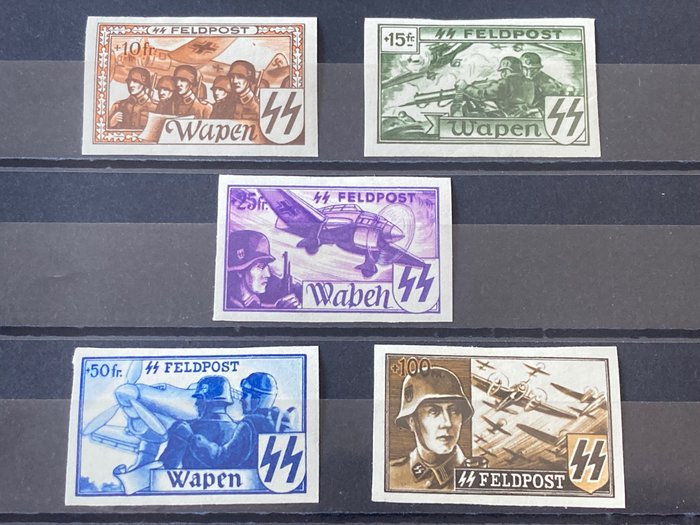 Belgique 1944 - UNTOOOTD : Série 'Feldpost' SS - Soldats et avions - E44/48 ONGETAND