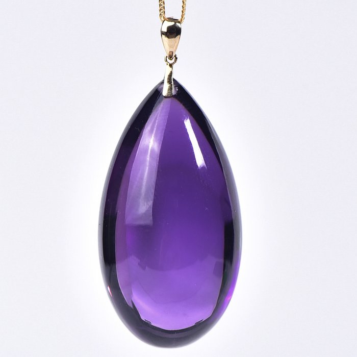 無底價 - 天然紫水晶和金鍊 - 高品質作品- 8.26 g