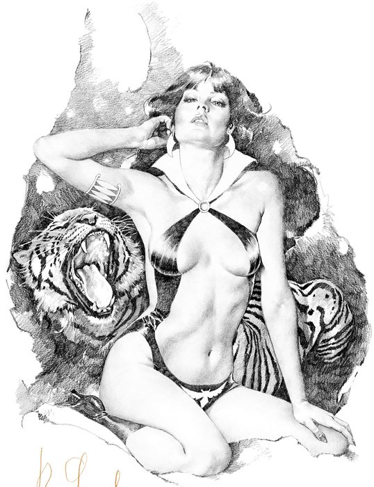 Pepe Gonzalez - Vampirella & Tigers - Fine Art Print