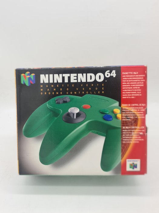 Nintendo, OLD STOCK RARE Nintendo 64-Bit N64 1st print N64 OFFICAL GREEN CONTROLLER C/NUS-A-CG-FHE - Nintendo 64 - Video game - In original box