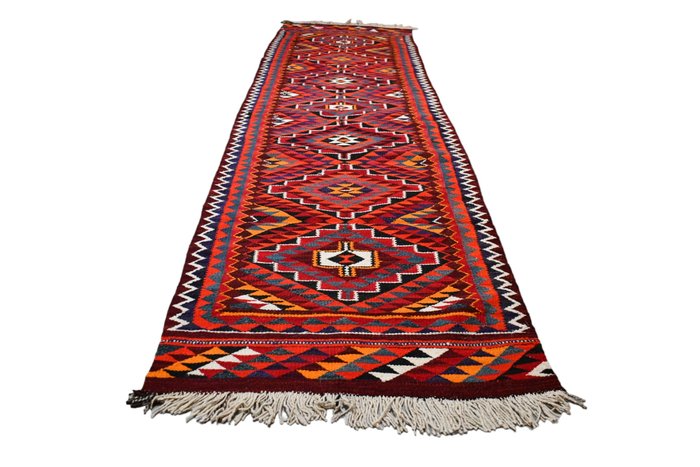 Curdo Tribal Colorido - Tapete - 307 cm - 90 cm