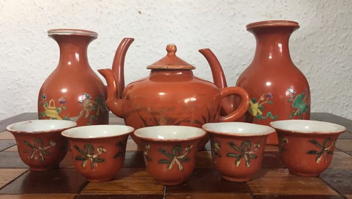 Accessori per il tè (8) - Porcellana - Chinesisches Porzellan Teegeschirr Anfang 20th - Cina - XX secolo