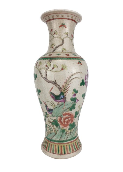 Vaso - Ceramica, Porcellana - Cina - Meraviglioso Vaso Cinese Fenghuang con Dettagli Viola
