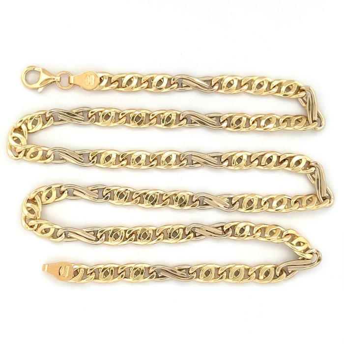 Collana classica oro bicolore - 11 gr - 50 cm - Halsband - 18 kt Gult guld 