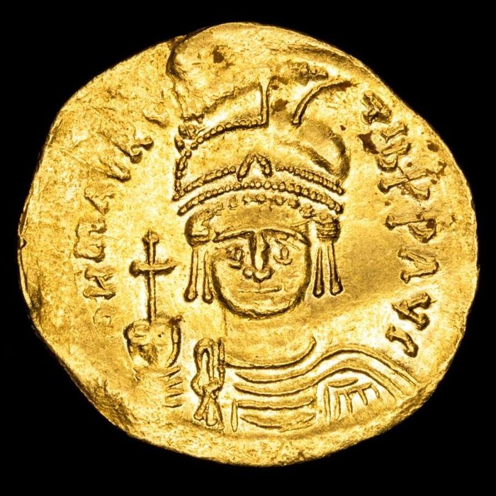 Byzantium. Maurice Tiberius (582-602 apr. J.-C.). Solidus from Constantinople - VVICTORIA AVCC V. Angel standing facing forward, holding a long staff.