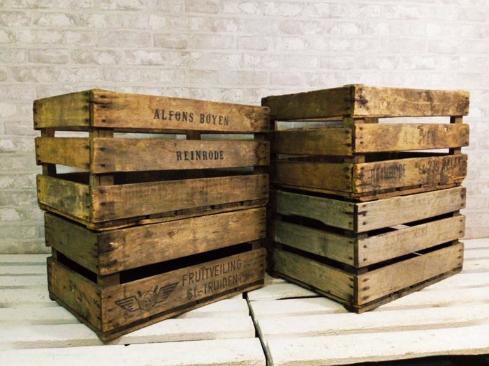 Chest (4) - Vintage Wooden Box - Wood