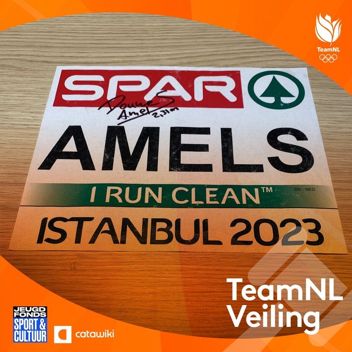 TeamNL - EK Istanbul 2023 - Douwe Amels - Signed start number European champion + COA 