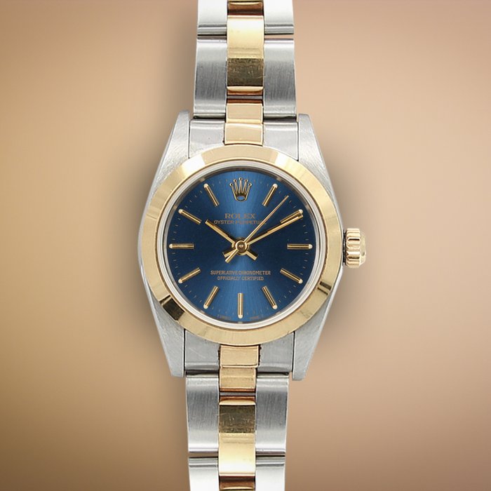 Rolex - Oyster Perpetual - Blue Dial - Ref. 67183 - Dame - 1990-1999