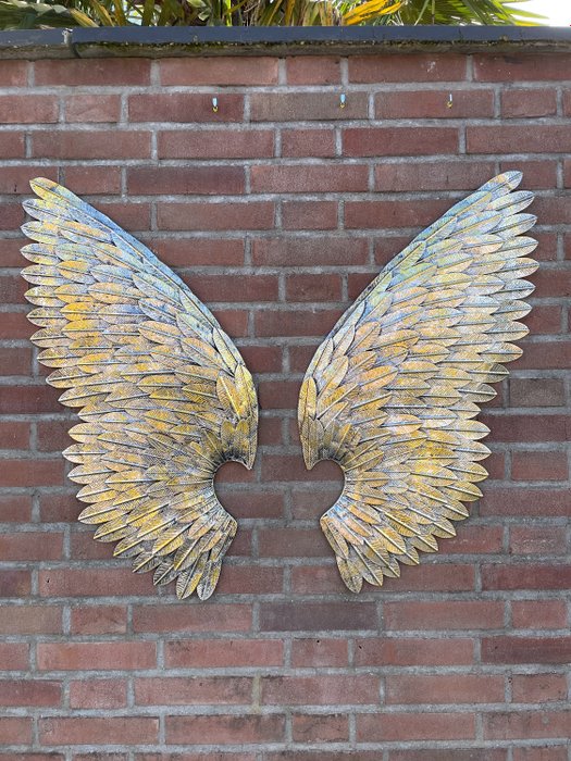 Zierornament - Set grote metalen engelenvleugels 80 cm | Wanddecoratie - Europa