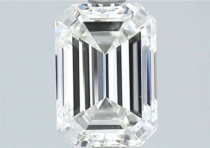 1 pcs 鑽石 - 1.54 ct - 祖母綠形 - I(極微黃、正面看為白色) - 無瑕疵的, *EX*