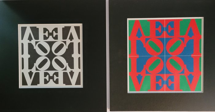 Robert Indiana (after) - [2x ]   LOVE Wall & B/W Love Wall  Lithograph  1969   -> Mother's♥Day - art/gift for your mother