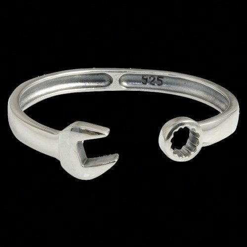 Silver bracelet Taxidermy full body mount - Bracciale Chiave inglese - - 56.5 mm - 53 mm - 10 mm