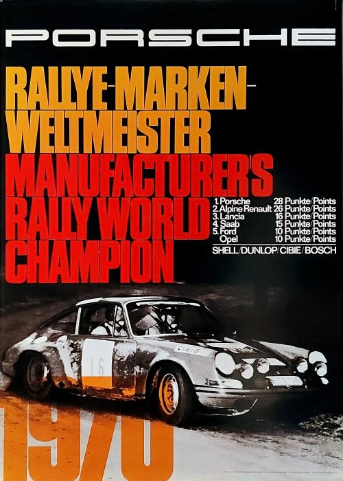 Atelier Strenger - Porsche Rallye Marken-Weltmeister - Années 1970