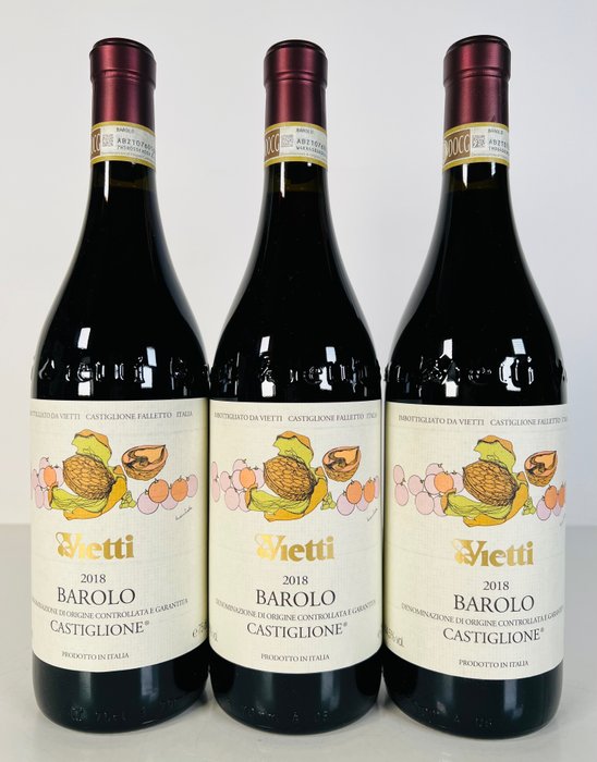 2018 Vietti Castiglione - Μπαρόλο - 3 Bottles (0.75L)