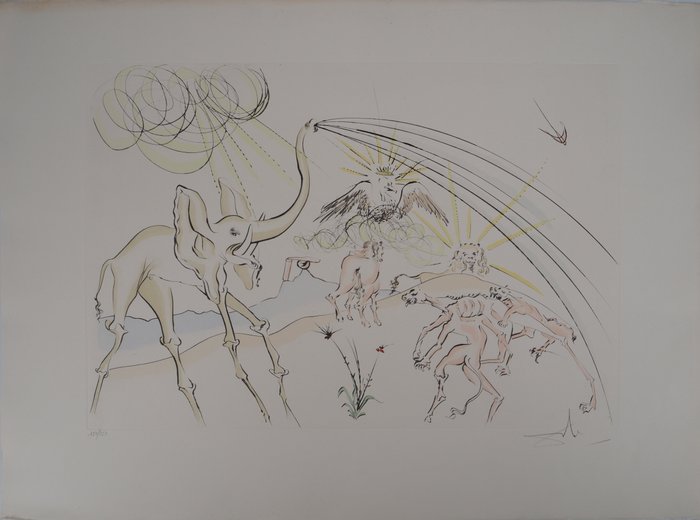Salvador Dali (1904-1989) - Eléphant et animaux surréalistes