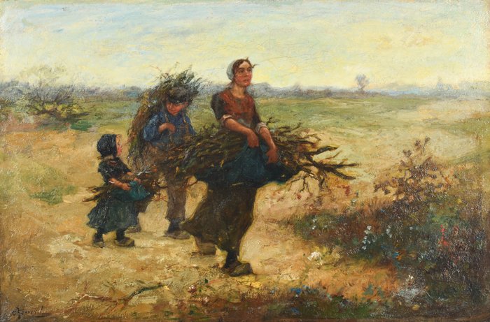 Cornelis Koppenol (1865-1946) - Gathering wood