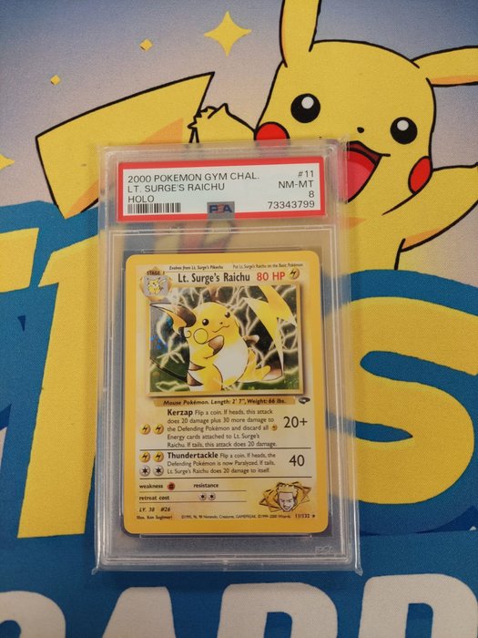 Pokémon - 1 Graded card - Lt. Surge's Raichu - PSA 9
