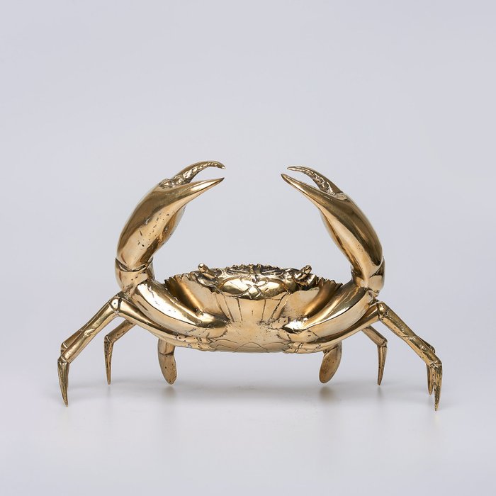 Scultura, NO RESERVE PRICE - Bronze Polished Crab Sculpture - 24 cm - Bronzo
