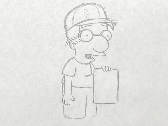 The Simpsons - 1 Disegno di animazione originale di Milhouse Van Houten