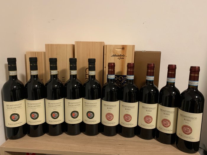 Scacciadiavoli: 2018 x5 Sagrantino di Montefalco & 2021 x5 Montefalco Rosso - Umbrien - 10 Flaschen (0,75 l)