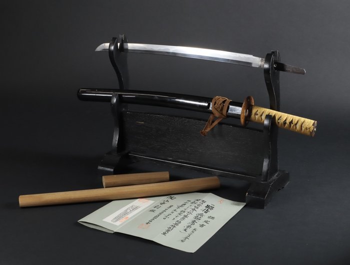 剑 - Aizu Kanetomo 会津兼友 - Wakizashi Nihonto with NBTHK Certification of Especially Valuable Sword - 日本 - Edo Period (1600-1868)