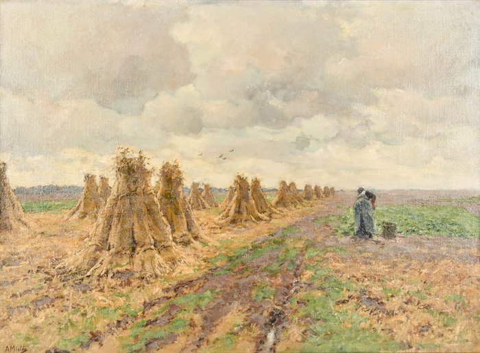 Adrianus Miolée (1879-1961) - Working the field in summer