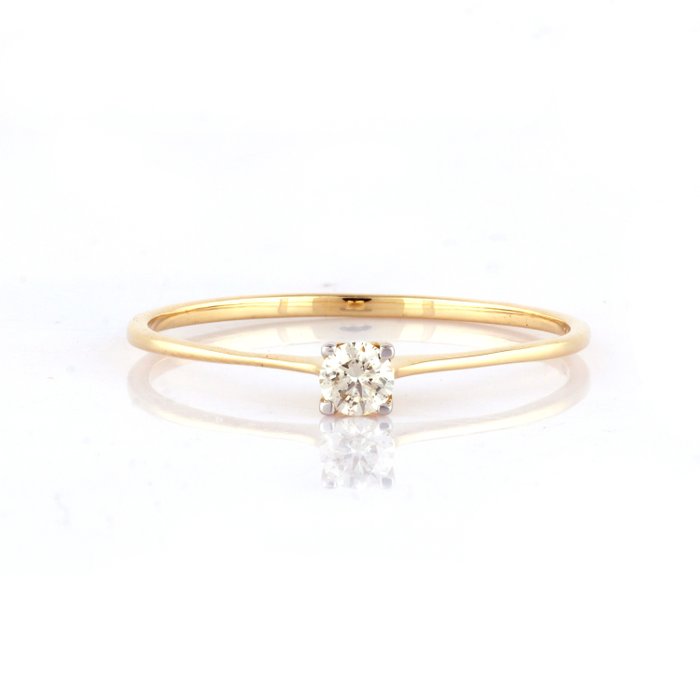 No Reserve Price - Ring - 18 kt. Yellow gold Diamond  (Natural) 