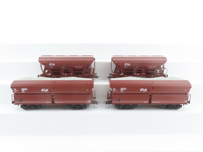 Roco H0 - 67735/67734 - Carrozza merci di modellini di treni (4) - Fondo/autoscaricatori a 2/4 assi - NS