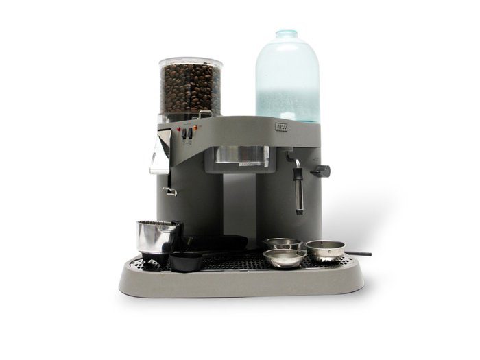 Alessi Richard Sapper - Kaffeemaschine -  'Coban' - RS04 with coffee grinder + original manual - Gussmetall