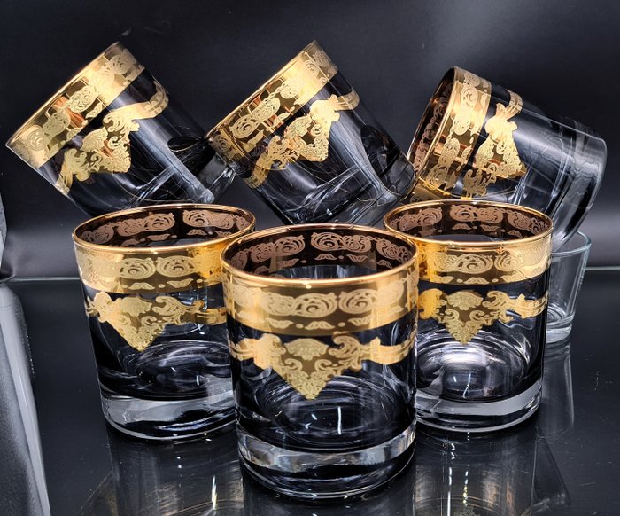Bicchieri da whisky (6) - .999 (24 kt) oro, Cristallo - hand made - Catawiki