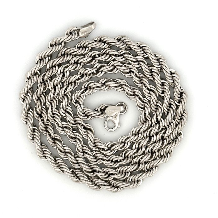 Rope Chain - 12.3 gr - 50 cm - 18 Kt - Halskæde - 18 kraat Hvidguld