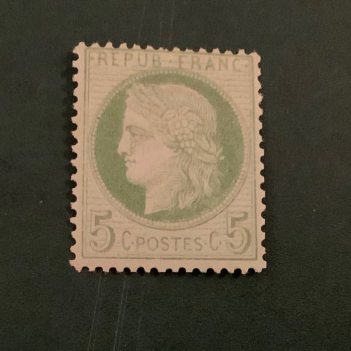Ranska 1872 - 5 senttiä Ceres hyvillä keskuksilla - leimattu - Yvert 53