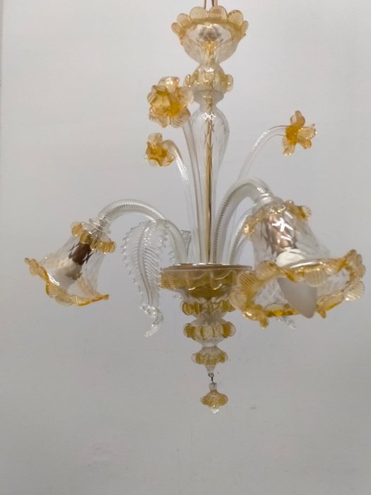 Hängande lampa (1) - Målat glas, Murano