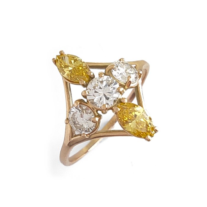 Anello - 14 carati Oro rosa -  0.50 tw. Diamante  (Naturale) - Diamante 