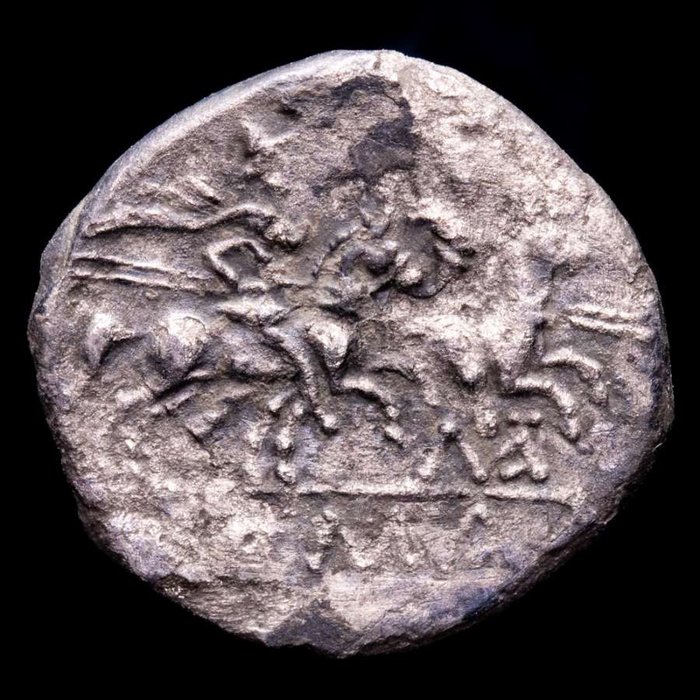 罗马共和国. Matienus. Fourrée denarius Circa Rome, 179-170 BC. The Dioscuri riding right, MAT monogram below, ROMA in exergue  (没有保留价)