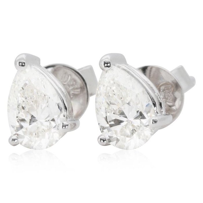 Boucles d'oreilles - 18 carats Or blanc -  1.02 tw. Diamant  (Naturelle)