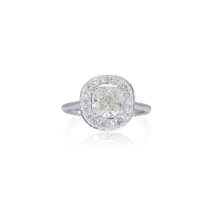 Anel - 18 K Ouro branco -  1.70 tw. Diamante  (Natural) - Diamante